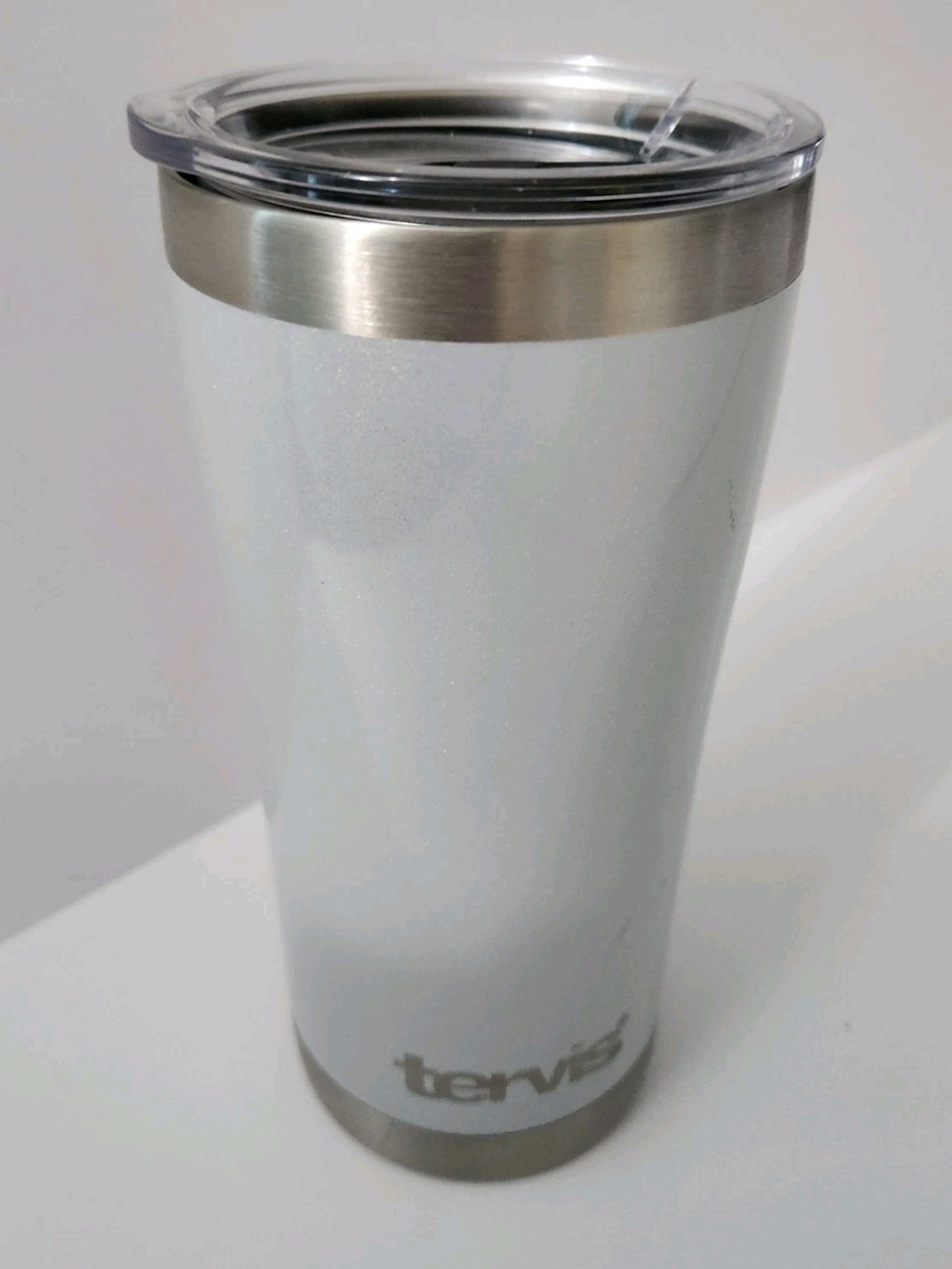 Tervis Stainless Steel Shimmering White Stainless Steel Travel Tumbler with Lid